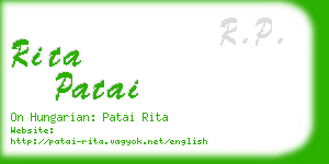 rita patai business card